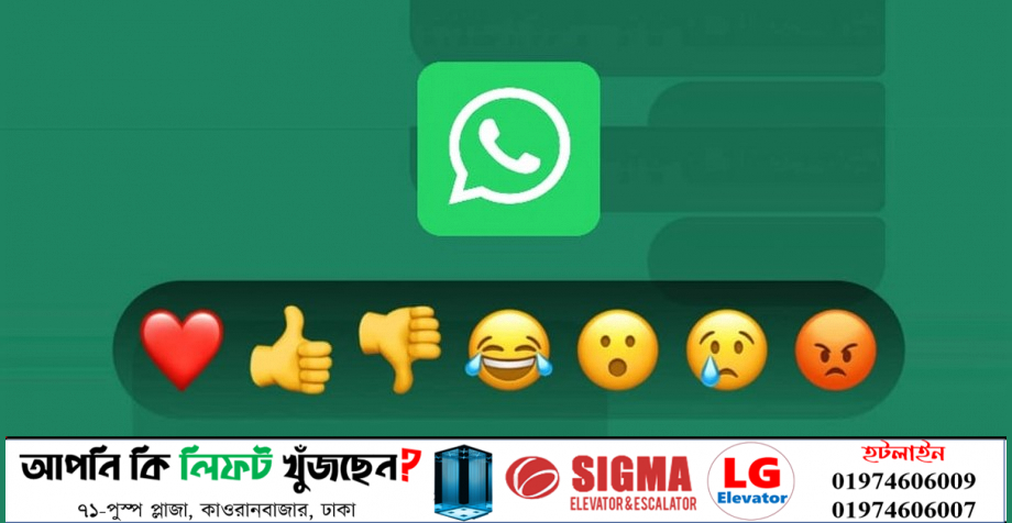 হোয়াটসঅ্যাপে মেসেজ রিঅ্যাকশন ফিচার চালু