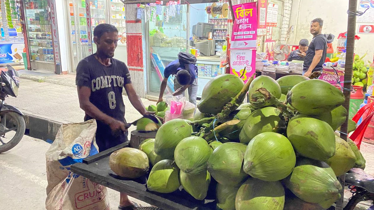 বরিশালে ৩০ টাকার ‘ডাব’ ২২০ টাকায় বিক্রি