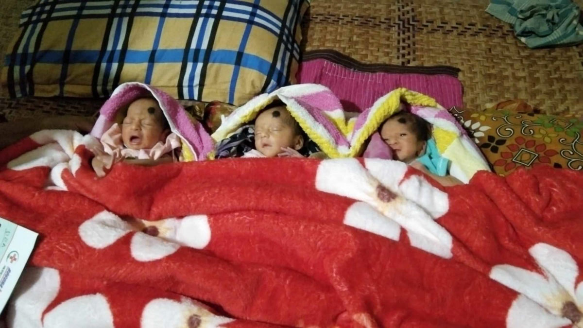 একসঙ্গে দুই মেয়ে ও এক ছেলের জন্ম দিলেন নিপা