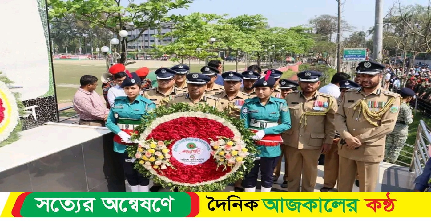 বরিশালে বঙ্গবন্ধুর প্রতিকৃতিতে বিএমপি কমিশনার এর শ্রদ্ধা নিবেদন