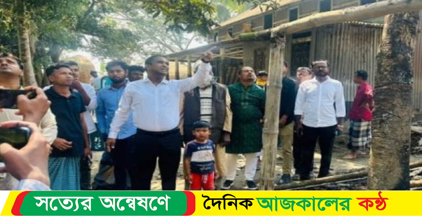 অগ্নিকান্ডে খবর পেয়ে ছুটে যান নবাগত মানবিক ইউএনও এম. সাজ্জাদুল হাসান
