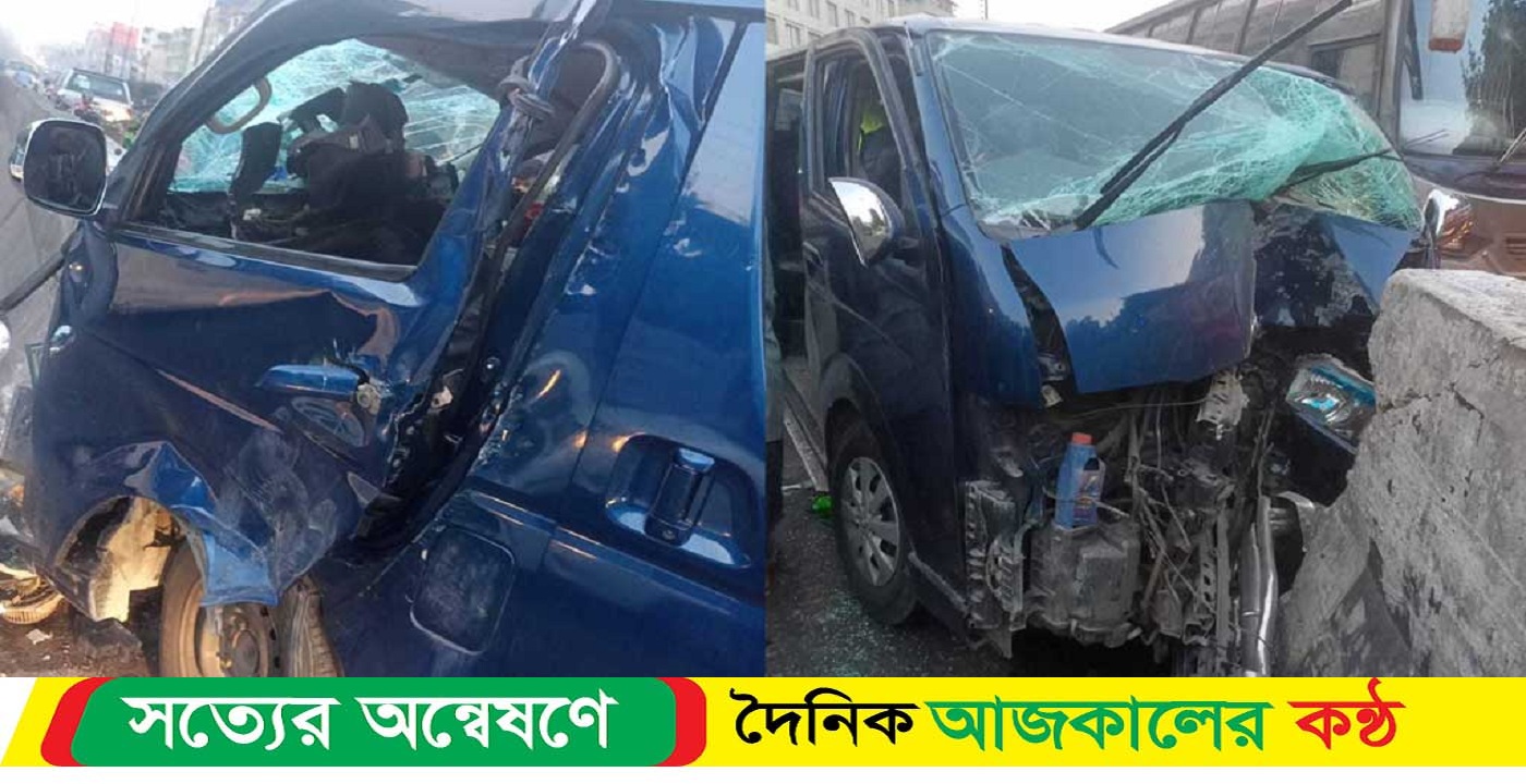 ফ্লাইওভারের রেলিংয়ে মাইক্রোবাসের ধাক্কা, আহত ৭