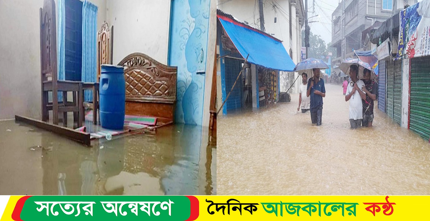 সিলেট নগরী আবারও পানির নীচে,পদে পদে নগরবাসীর ভোগান্তি