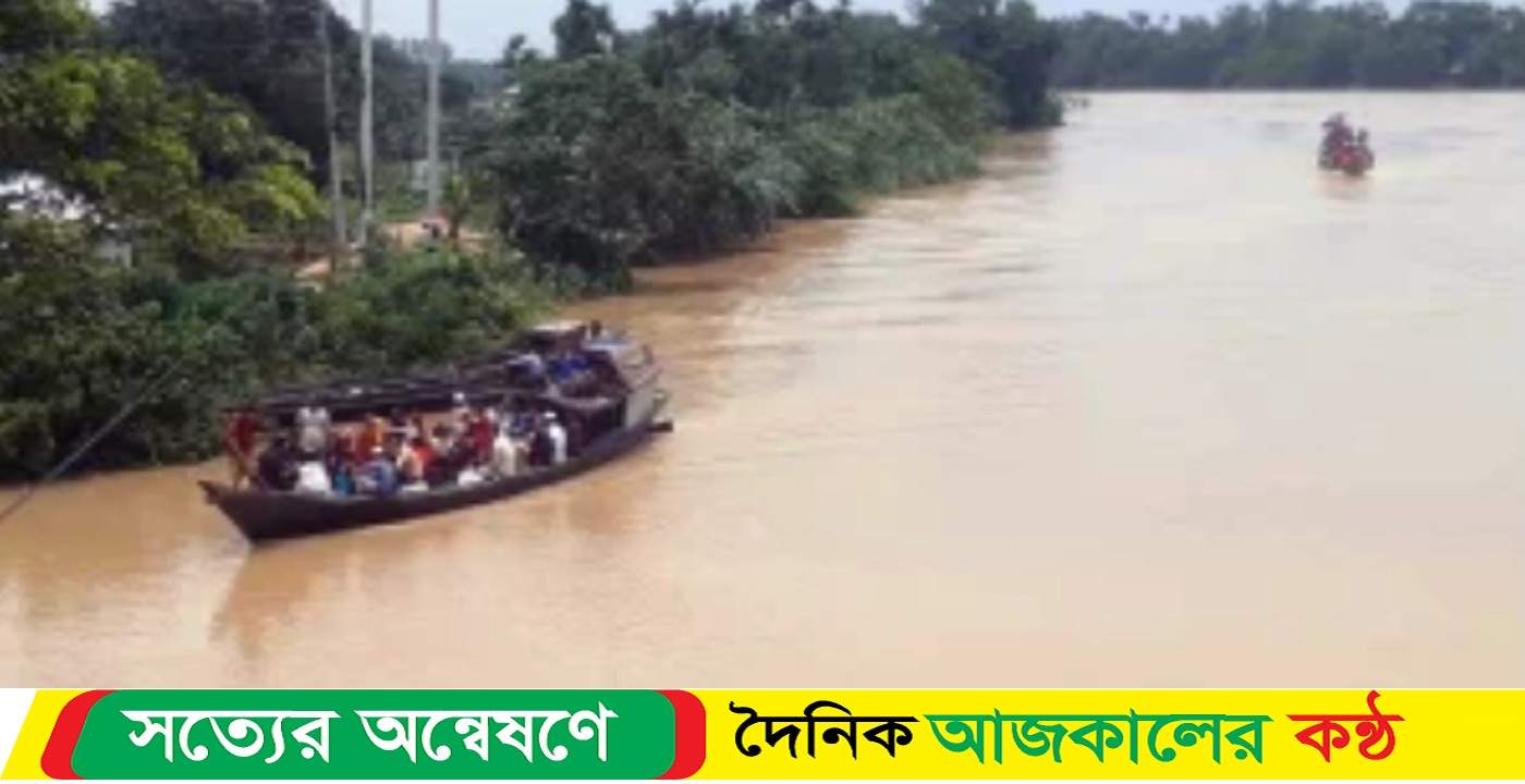 নেত্রকোনায় পাহাড়ি ঢলে আবার বাড়ছে তিন নদীর পানি