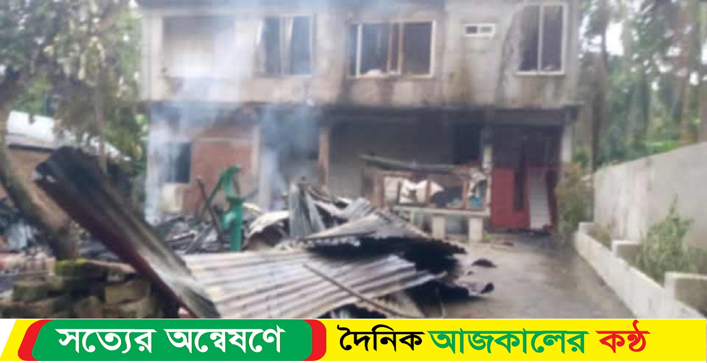 বাউফলে যুবলীগ নেতা রিয়াদের বাসভবনে হামলা ও অ’গ্নি সংযোগ