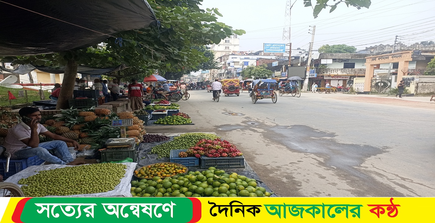 পথিকের বিশ্রাম বেঞ্চ গুলো এখন ফল দোকানীদের দখলে