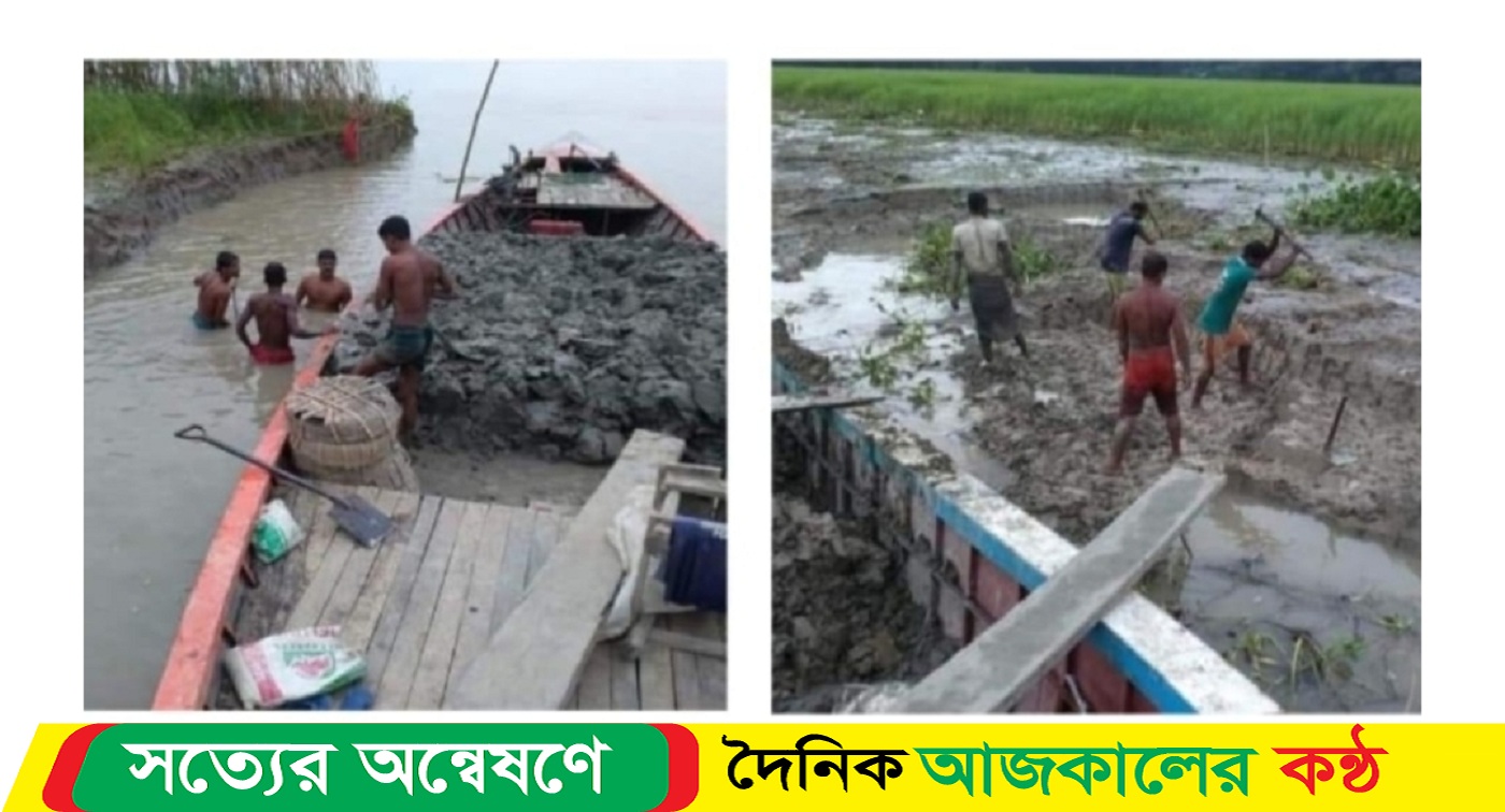 বাকেরগঞ্জে নদী তীরের মাটি যাচ্ছে শতাধিক অবৈধ ইটভাটায়