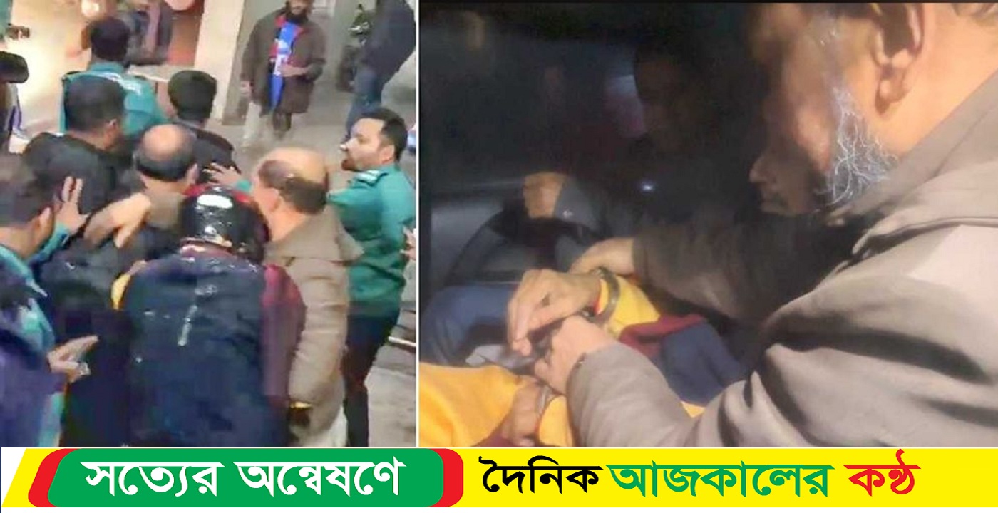 ছাত্রদের চাপে নুরুজ্জামান আহমেদের হাতে হাতকড়া, ডিম নিক্ষেপ