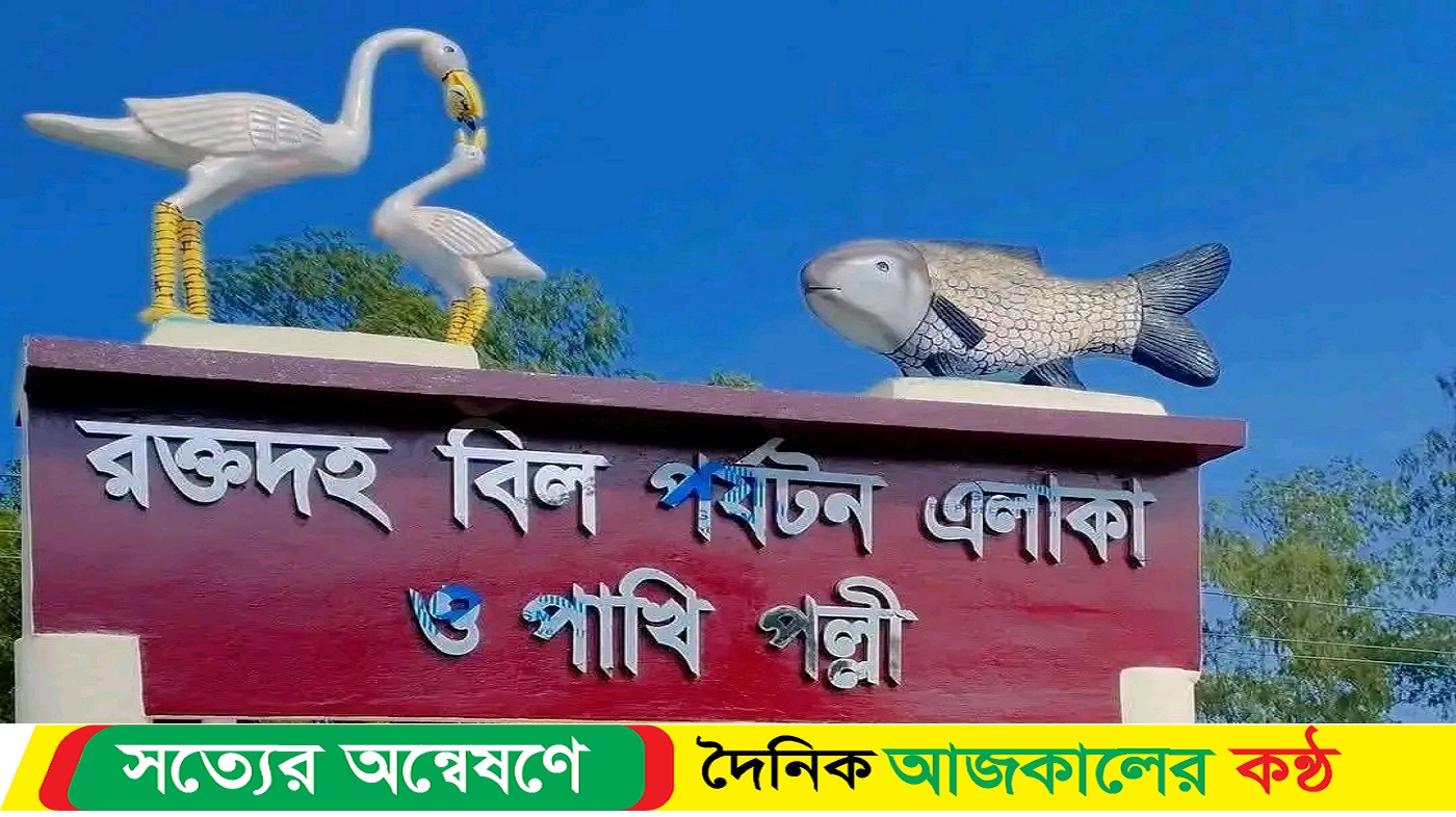 রাণীনগরের রক্তদহ বিলের উপর গড়ে উঠেছে নান্দনিক পর্যটন এলাকা ও পাখি পল্লী