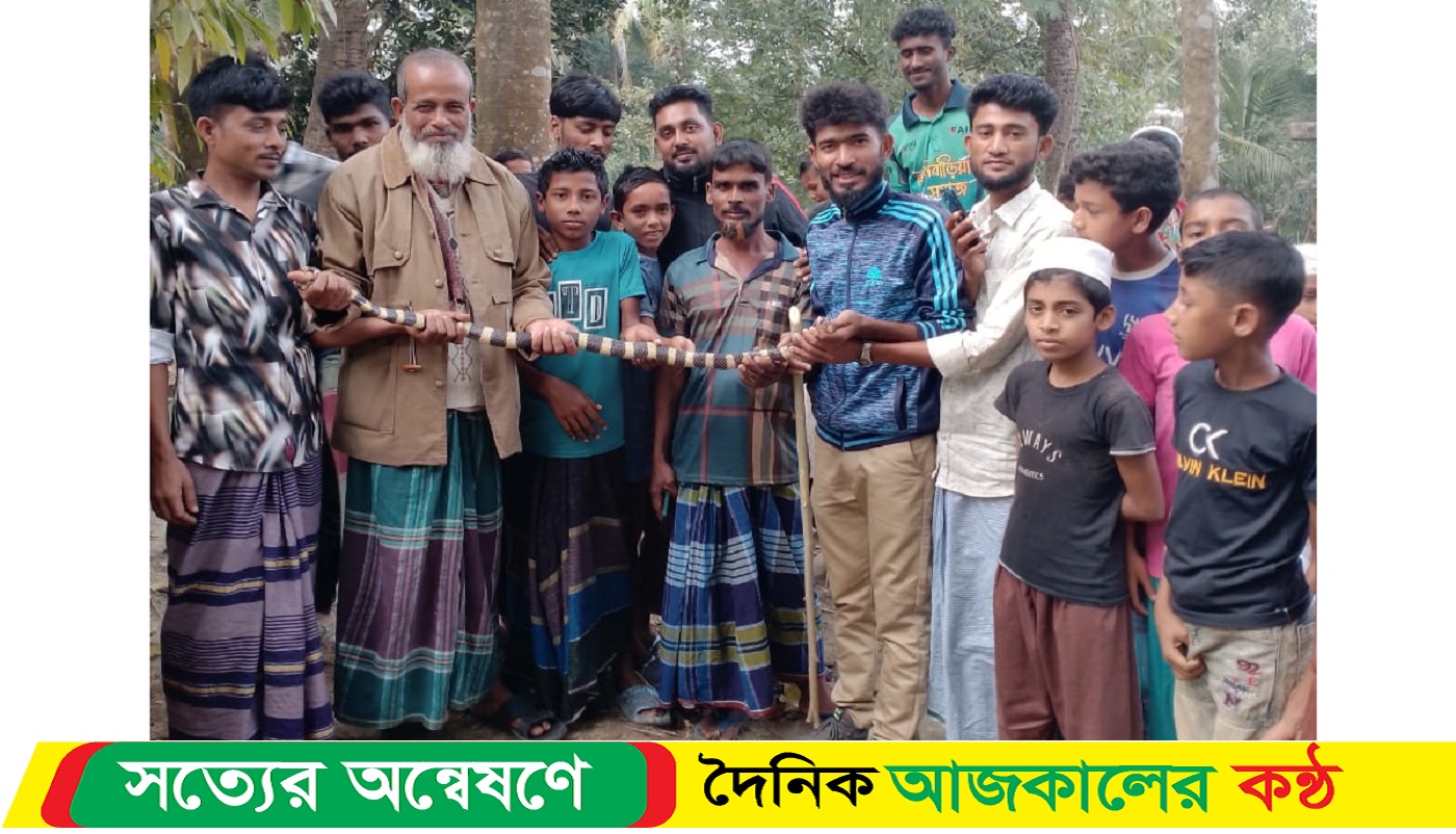 কলাপাড়ায় বিষধর শঙ্খিনী সাপ উদ্ধার