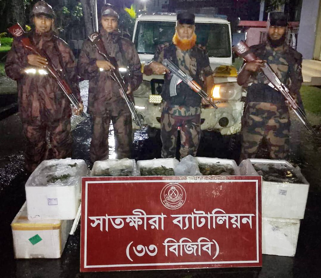 সাতক্ষীরায় জেলি পুশকৃত ৩’শ কেজি চিংড়ি মাছ জব্দ