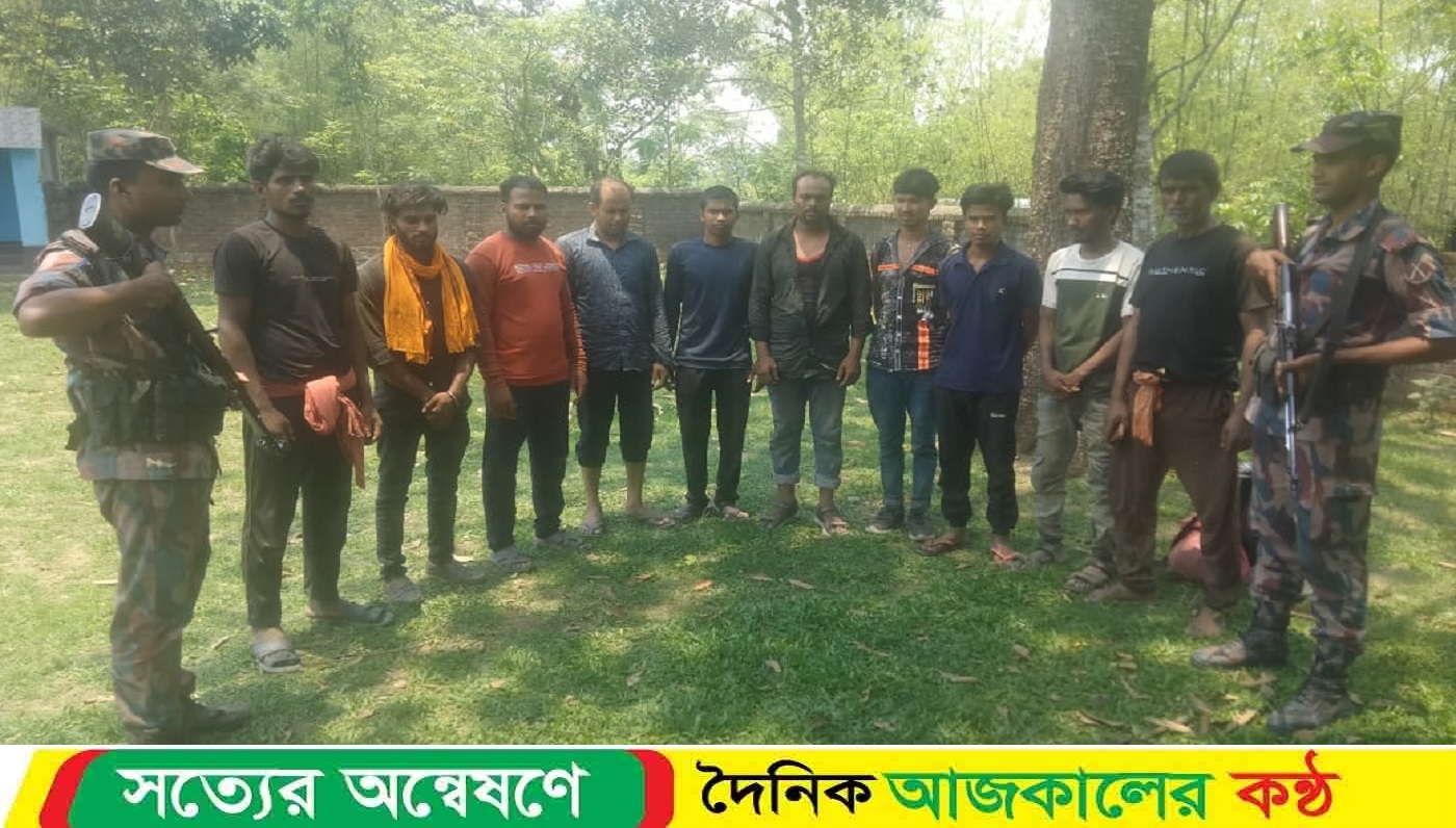 ভারত থেকে অনুপ্রবেশ,হরিপুরে বিজিবির হাতে আ’টক-১০