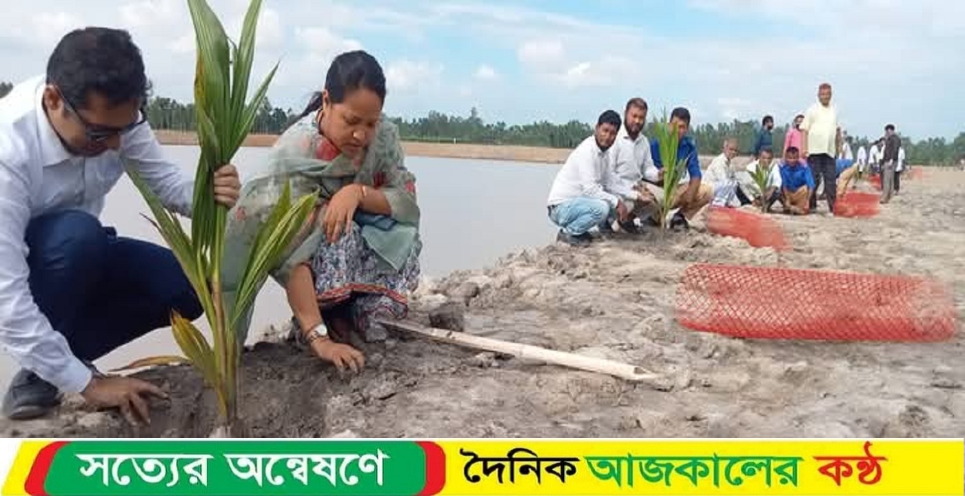 তারাগঞ্জে বিভিন্ন জাতের ৭০০ চারাগাছ রোপন