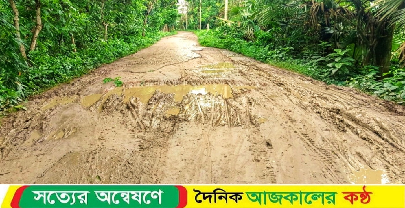 আগৈলঝাড়ায় কোটি টাকা ব্যয়ের নির্মাণ সড়ক এখন মানুষের জনদুর্ভোগ