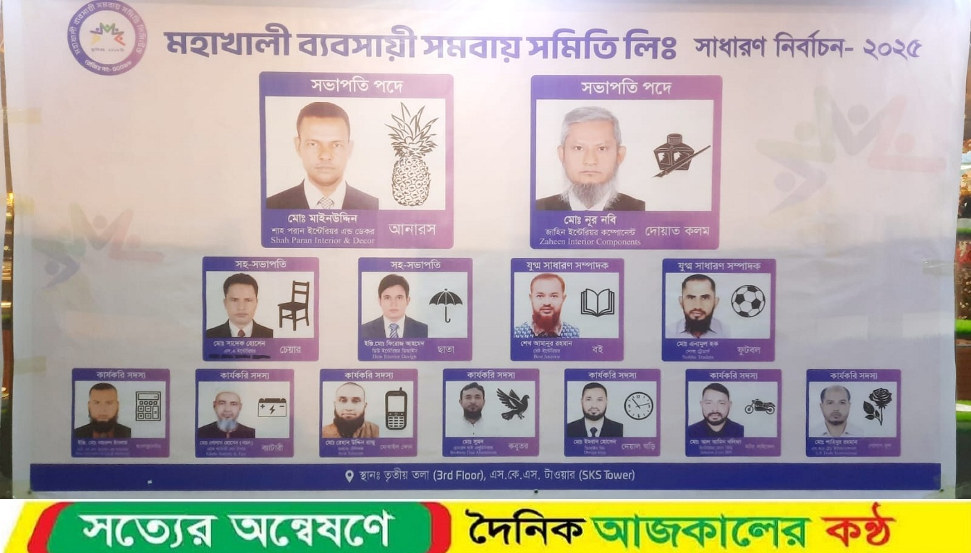 মহাখালী ব্যবসায়ী সমবায় সমিতি লিঃ এর দ্বি-বার্ষিক সাধারণ নির্বাচন অনুষ্ঠিত
