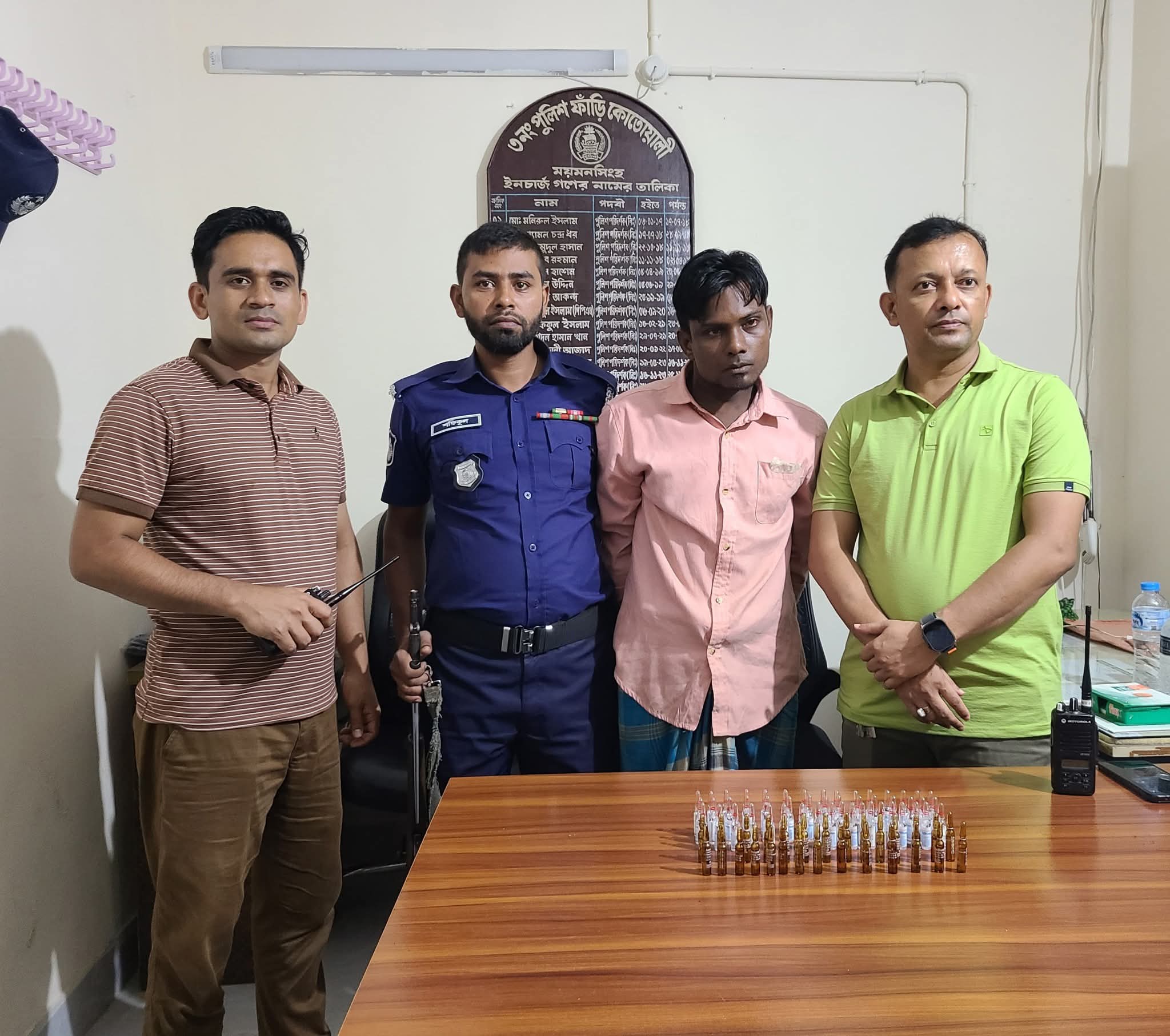 ময়মনসিংহে ১০০ পিস নেশাজাতীয় ইনজেকশনসহ আসামি গ্রেফতার