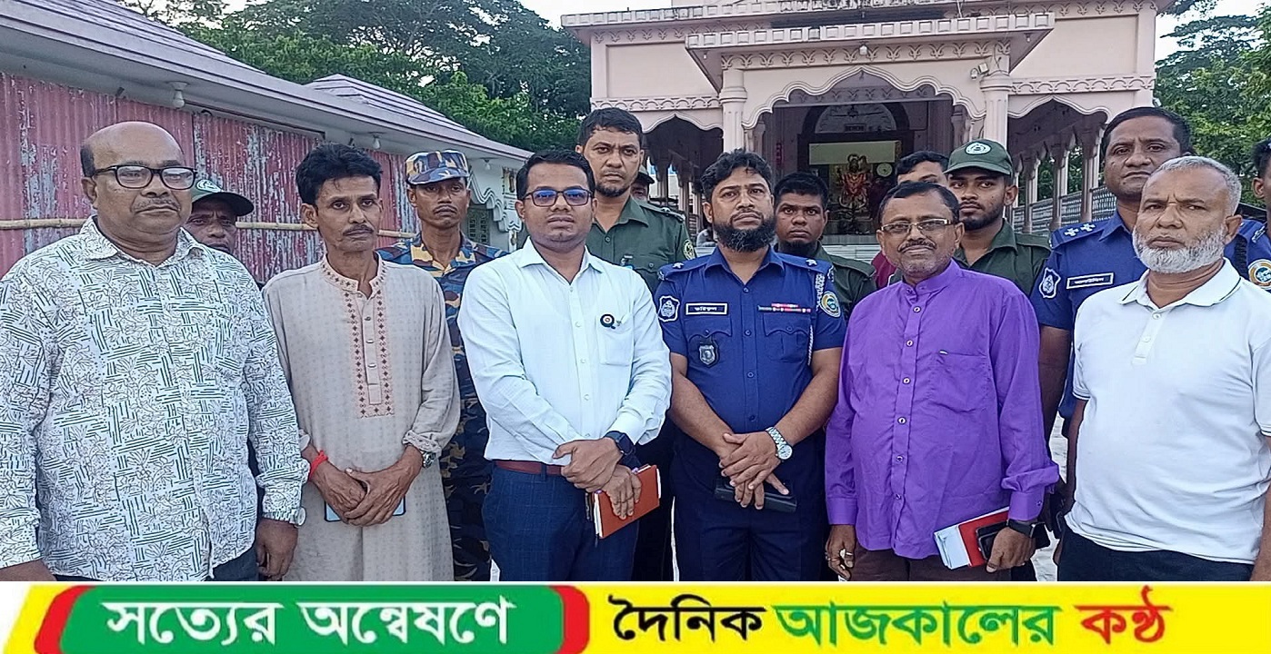 গৌরনদী উপজেলা প্রশাসনের বিভিন্ন পূজা মণ্ডপ পরিদর্শন