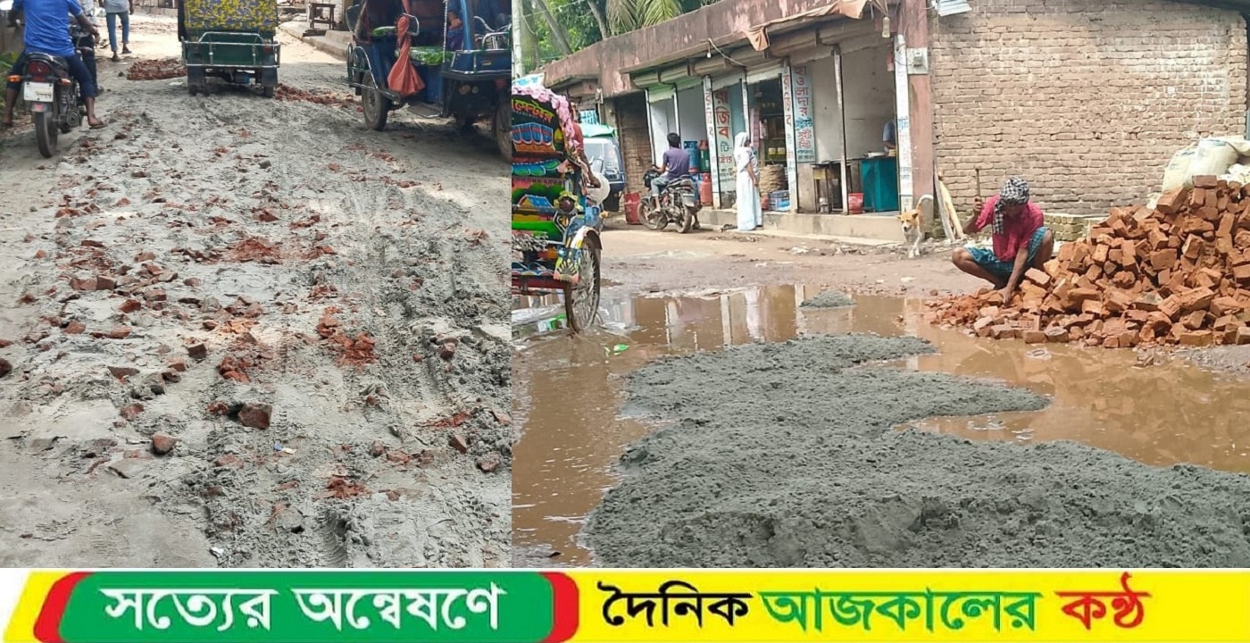বাউফলে ব্যক্তি উদ্যোগে সড়ক সংস্কার: ভোগান্তি মুক্ত ৩ ইউনিয়নবাসী