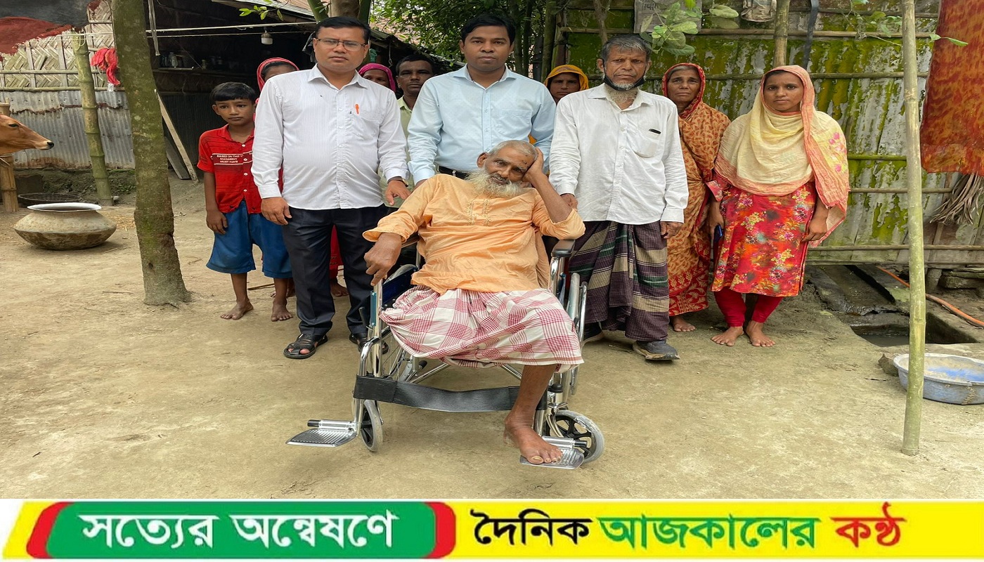 খানসামায় দি লেপ্রসি মিশন বাংলাদেশ এর সিবিআরএম প্রকল্পের আওতায় হুইলচেয়ার বিতরণ