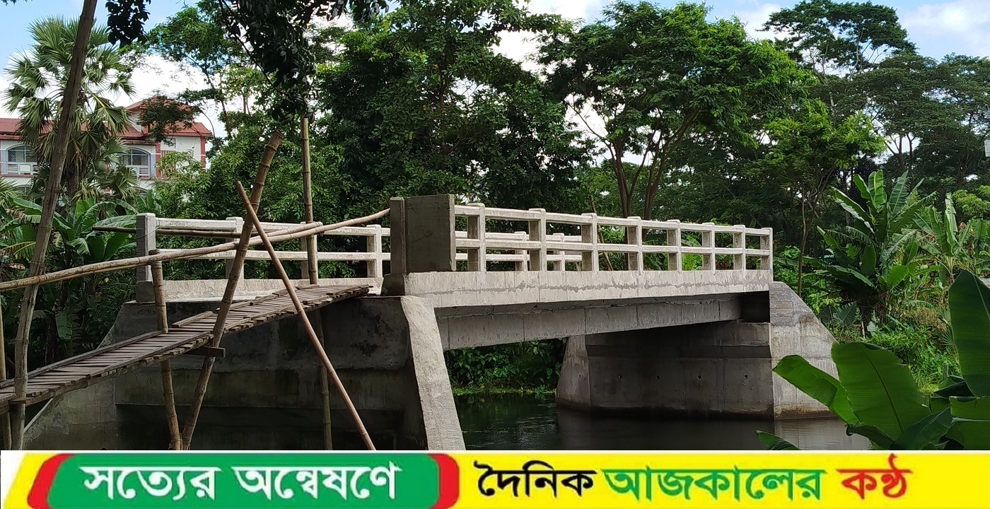 নেই সংযোগ সড়ক, ২৭ লাখ টাকার সেতুতে উঠতে হয় মই বেয়ে
