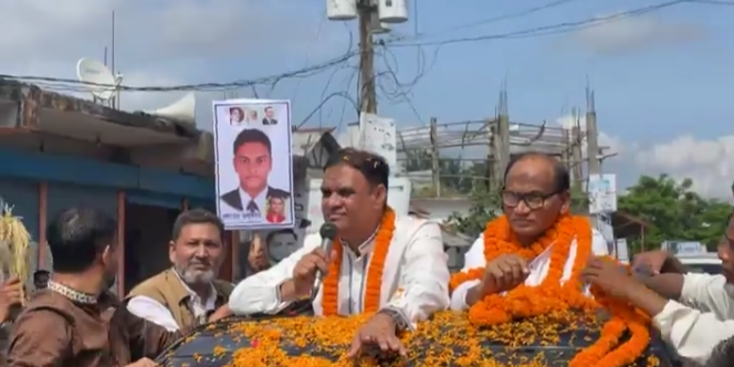 শরীয়তপুরে বিএনপির কেন্দ্রীয় নেতার পথসভা ও গণসংযোগ