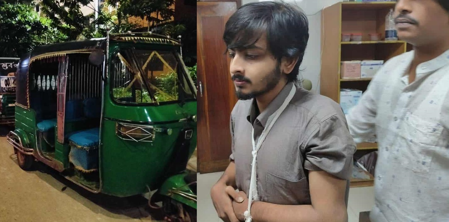 সিএনজির ধাক্কায় দুই শিক্ষার্থী আহত, প্রতিবাদে শিক্ষার্থীদের সড়ক অবরোধ