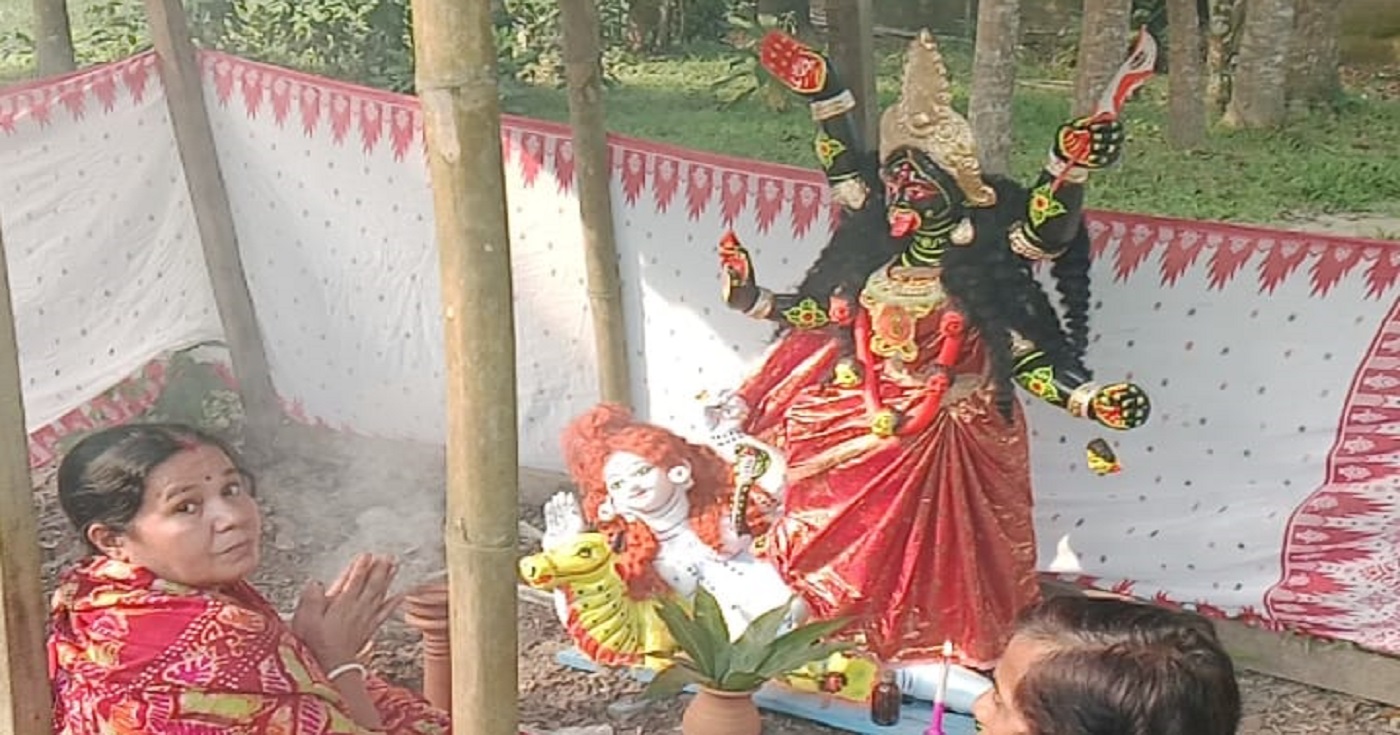 গৌরনদীতে রাতের আঁধারে প্রতিমাসহ কালী মন্দির উধাও থানায় অভিযোগ