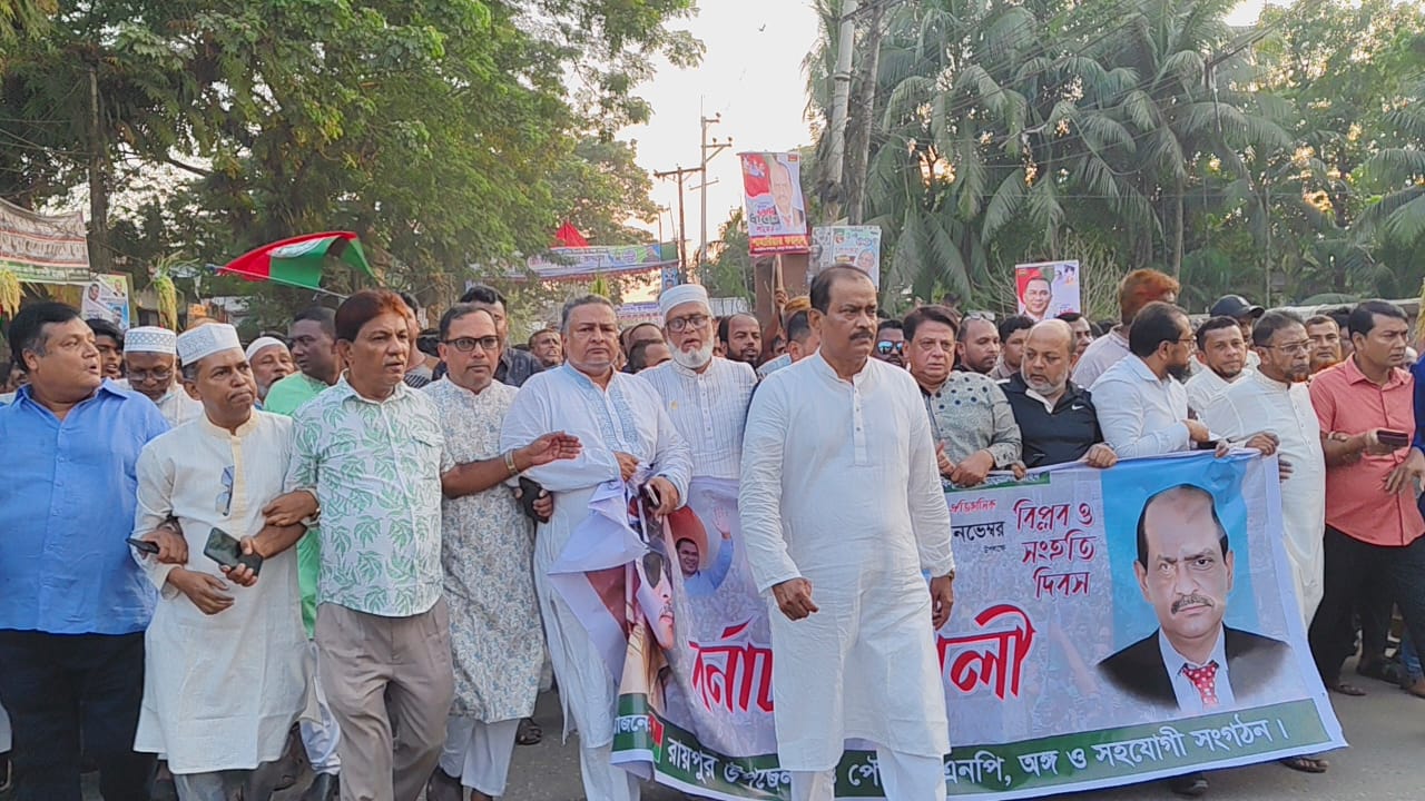 রায়পুরে বিএনপির গণজোয়ার: ধানের শীষের স্লোগানে মুখরিত শহর