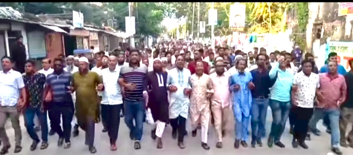 ময়মনসিংহ সদর-৪ আসনে ধানের শীষের পক্ষে বিশাল মিছিল