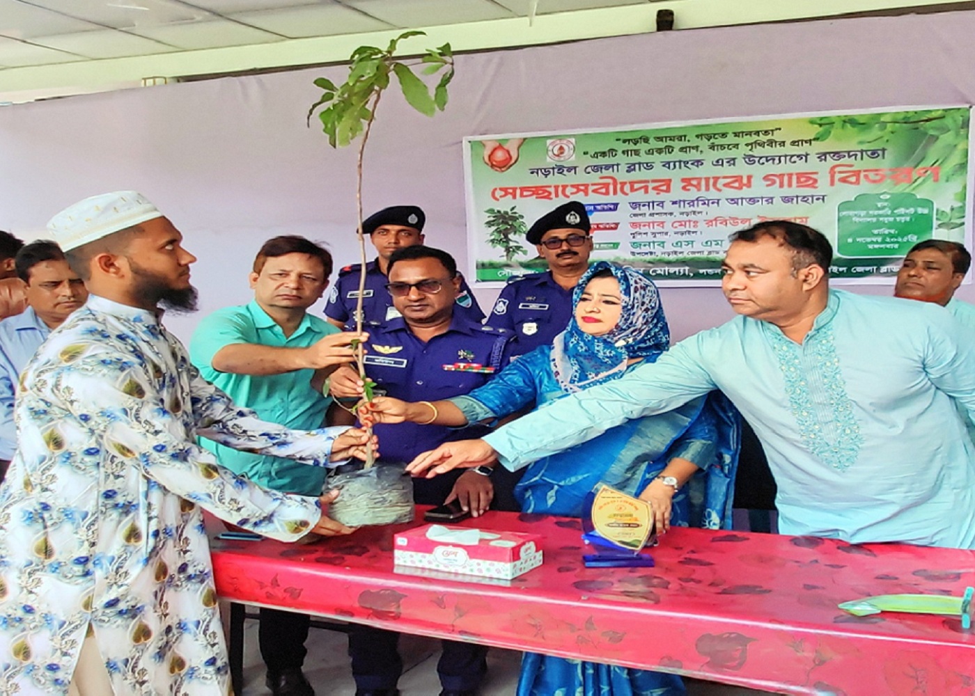 লোহাগড়ায় গাছের চারা বিতরণ ও রোপণ ক’র্মসূচি