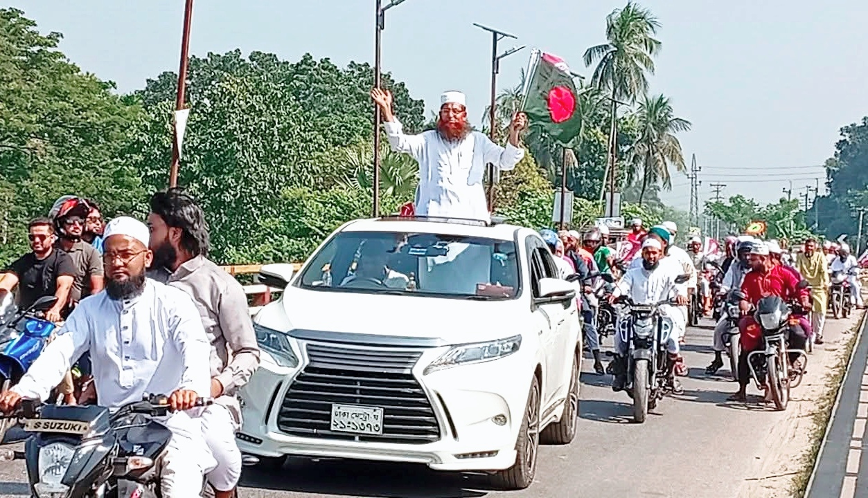 নড়াইল ২ আসনে হাতপাখা মার্কার প্রার্থী মাও. মোঃ তাজুল ইসলামের বিশাল মোটরসাইকেল শোভাযাত্রা ও নির্বাচনী জনসংযোগ