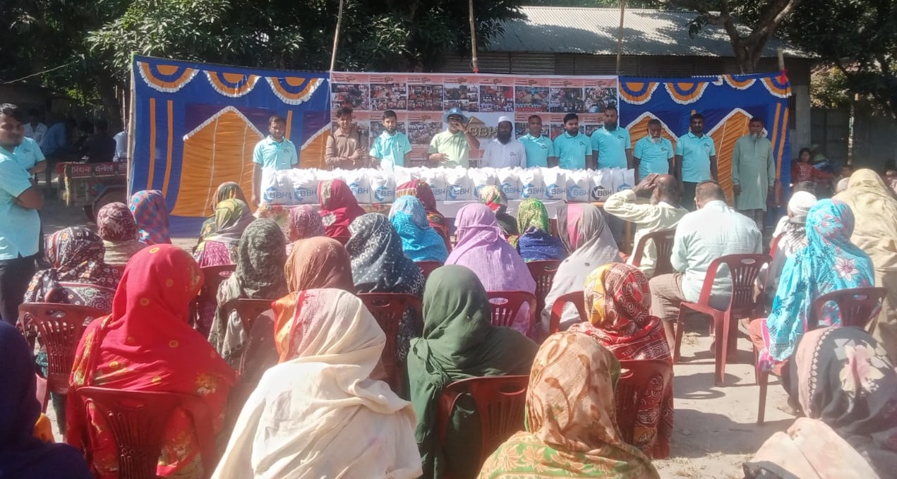 রংপুরের পীরগাছা উপজেলায় ৮ নং কৈকুড়ি ইউনিয়নে BBH-এর উদ্যোগে অসহায় ও দুঃস্থ মানুষের মাঝে খাদ্যসামগ্রী বিতরণ