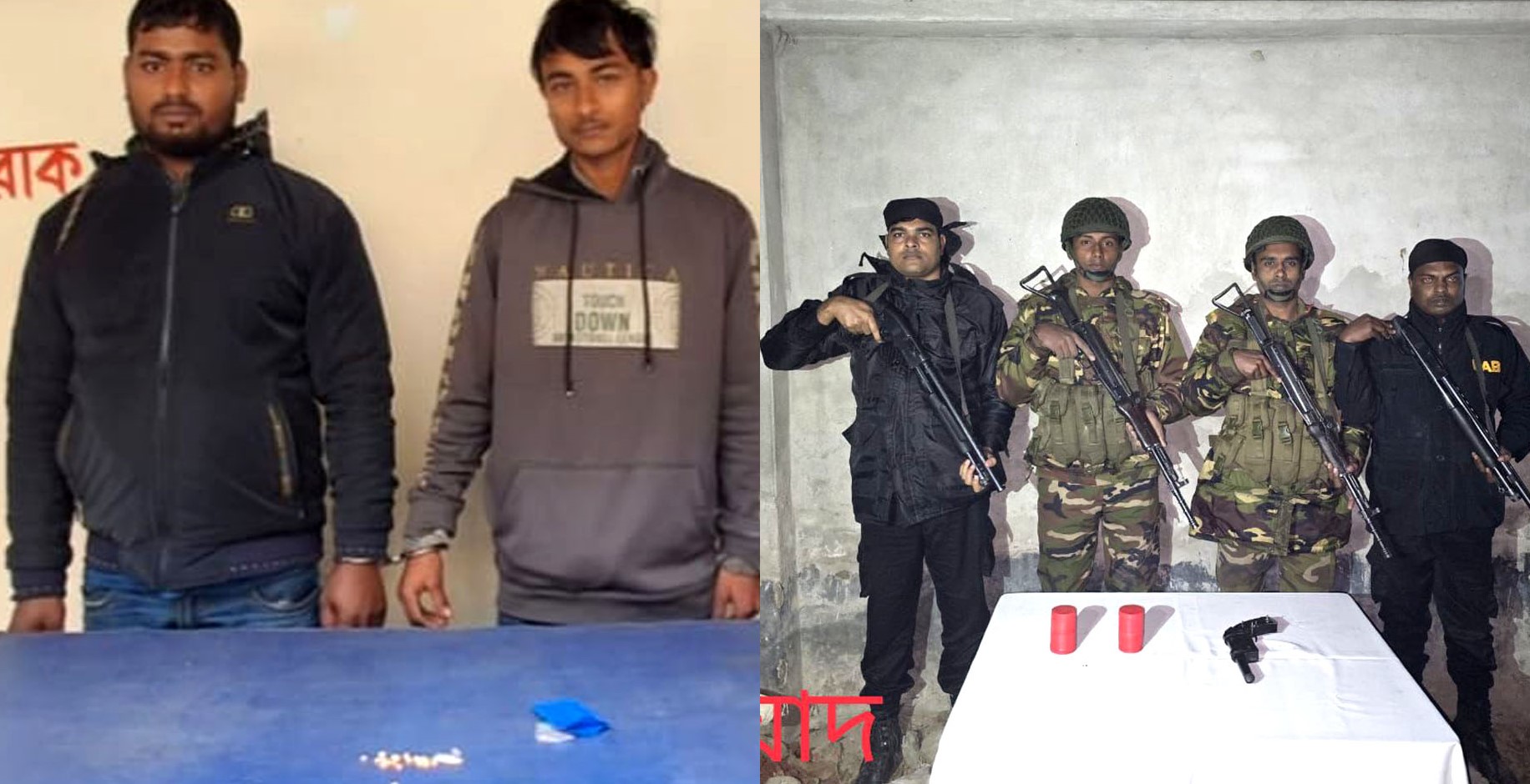 কালীগঞ্জে পৃথক অভিযানে অস্ত্র, ককটেল ও মাদক উদ্ধার গ্রেফতার ২
