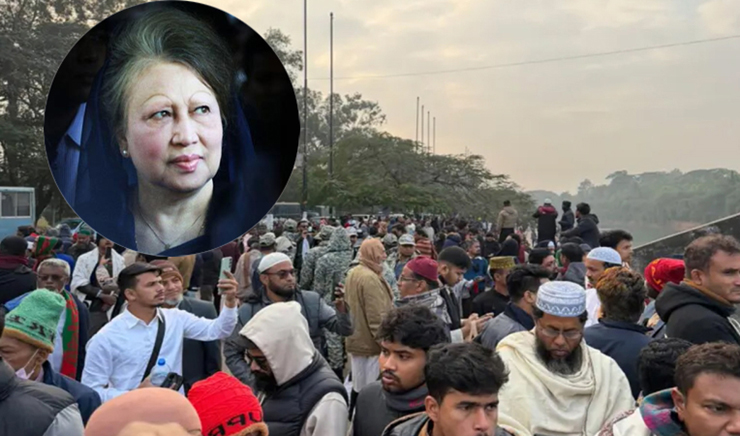 বেগম  জিয়ার জানাজা: মানুষের ঢল নামছে মানিক মিয়া অ্যাভিনিউয়ে