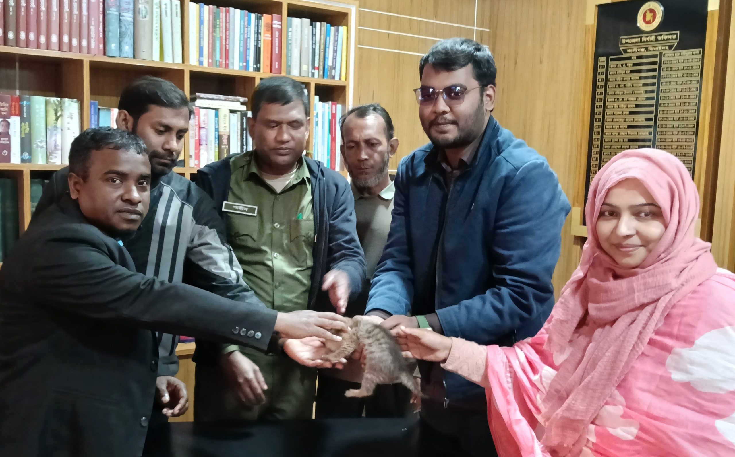 মা হারা মেছো বিড়ালটি বন বিভাগে হস্তান্তর