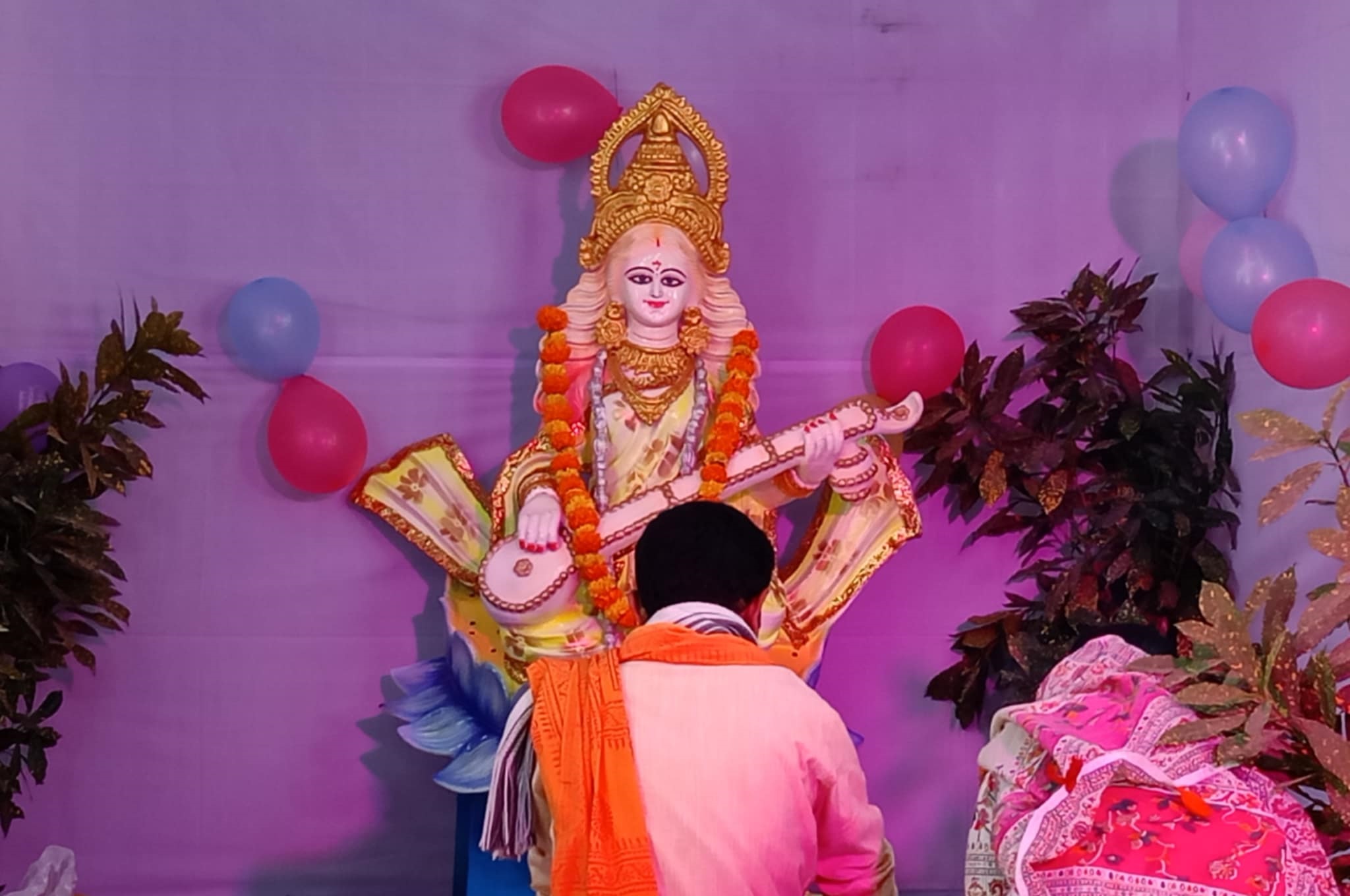 বাউফলে কুন্ডুপটিতে সরস্বতী পূজা উদযাপন