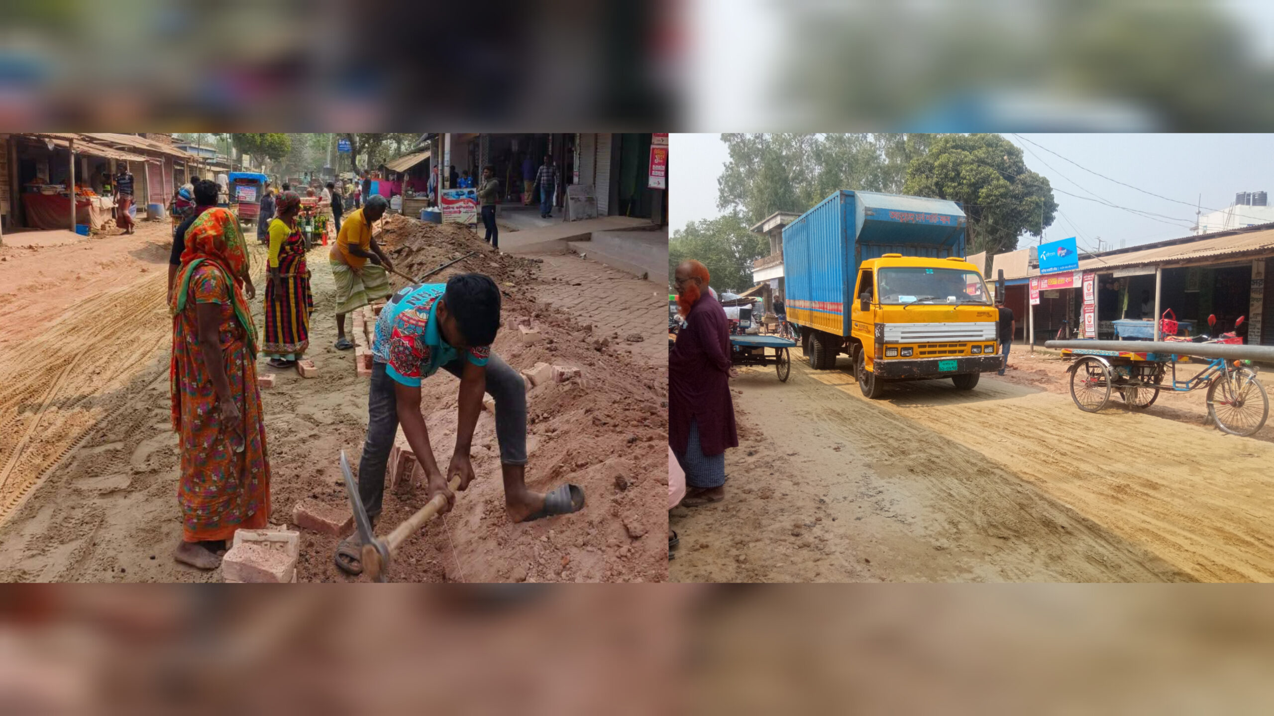দীর্ঘ দুর্ভিক্ষের অবসান ঘটিয়ে রানীনগরে নগর ব্রিজ সড়কে সংস্কার কাজ সম্পন্ন