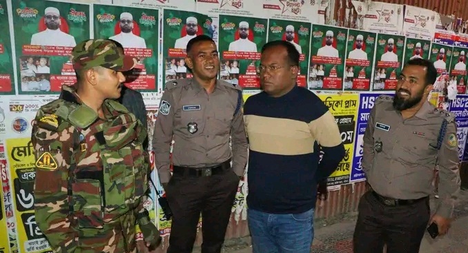 বরিশালে ত্রয়োদশ জাতীয় সংসদ নির্বাচন উপলক্ষ্যে ডমিনেশন পেট্রলিং অনুষ্ঠিত