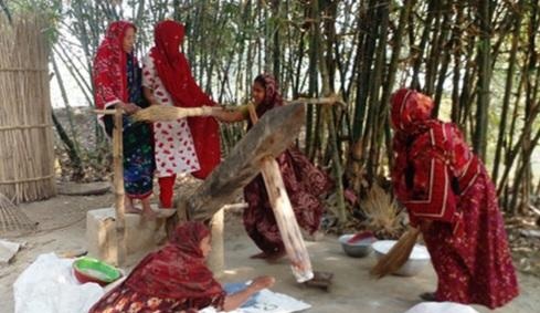 কালের বিবর্তনে হারিয়ে যাচ্ছে গ্রাম বাংলার প্রত্যন্ত এলাকার কৃষাণ কৃষাণির ধান ভাঙানোর ঢেঁকি