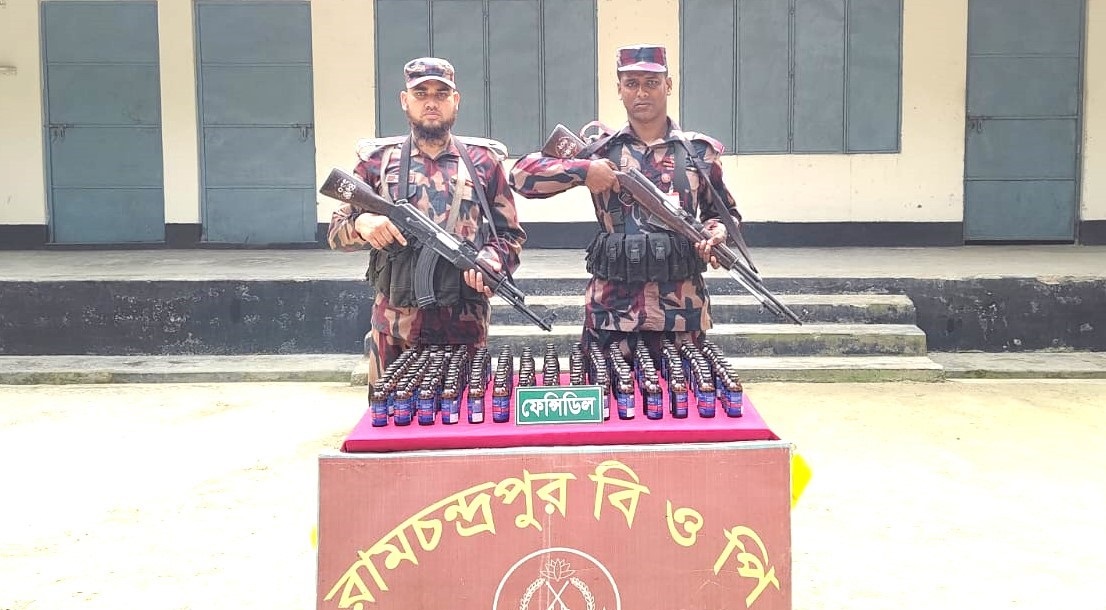 দিনাজপুরে বিজিবির অভিযানে ১৯১ বোতল ভারতীয় ফেন্সিডিল উদ্ধার