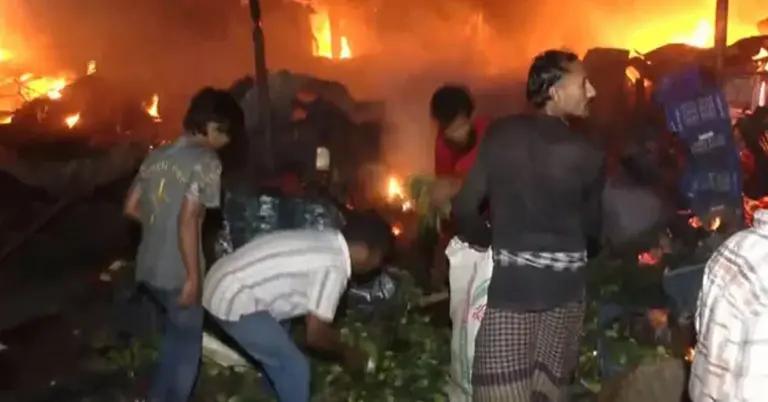 ঢাকায় কৃষি মার্কেটে আগুন