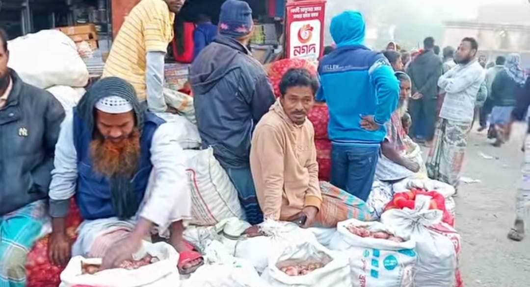 নলডাঙ্গায় পেঁয়াজের বাজারে ঝাঁঝ নেই. কৃষকরা হতাশ.!