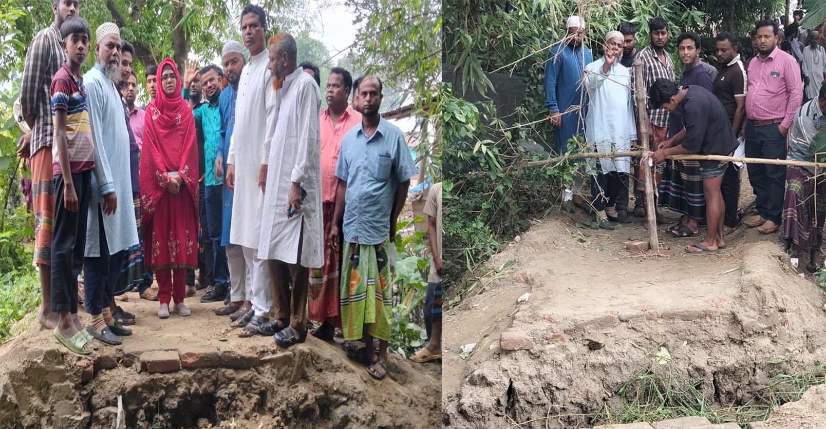 রাণীনগরে পারিবারিক শত্রুতার জেরে চলা-চলের রাস্তা কেটে বাঁশের বেড়া; এসিল্যান্ডের হস্তক্ষেপে বেড়া অপসারণ