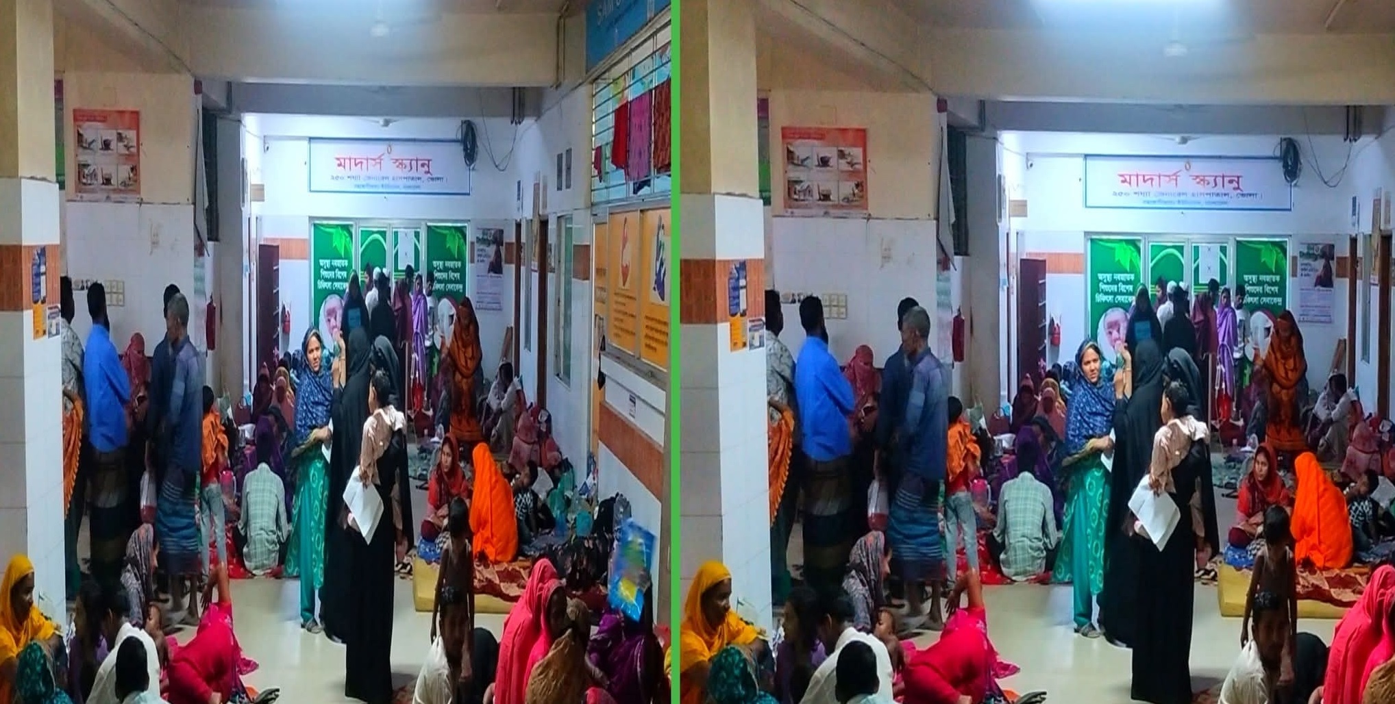 ভোলায় বাড়ছে শিশুদের নিউমোনিয়া, শয্যা সংকটে মেঝেতে চিকিৎসা