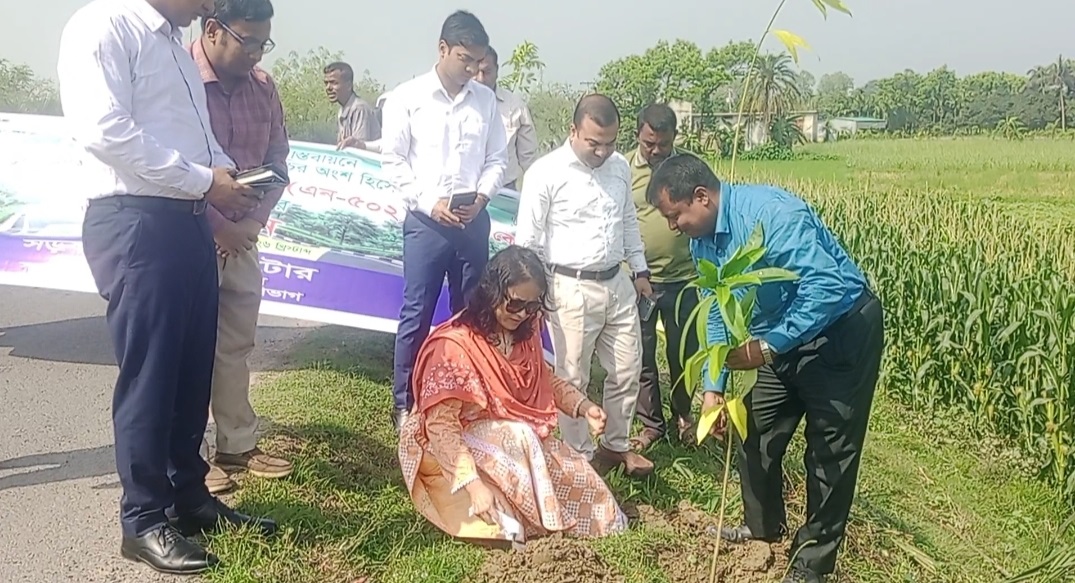 নাটোরে মহাসড়ক বৃক্ষরোপণ কার্মসুচির উদ্বোধন করেন ডিসি