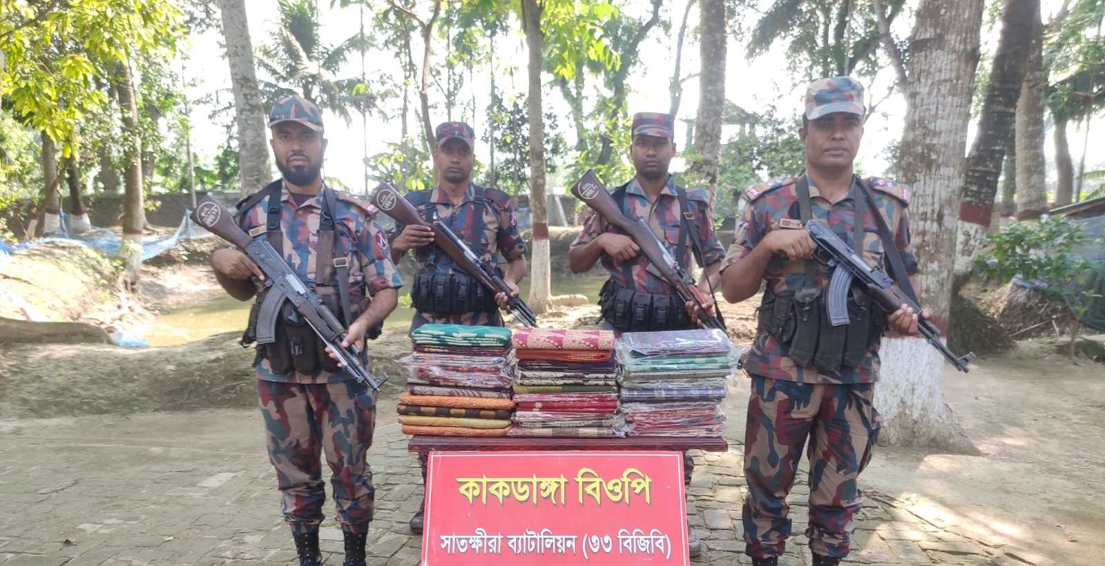 সীমান্তে চোরাচালান বিরোধী অভিযানে ভারতীয় চিংড়ি মাছের রেনুপোনাসহ মালামাল জব্দ