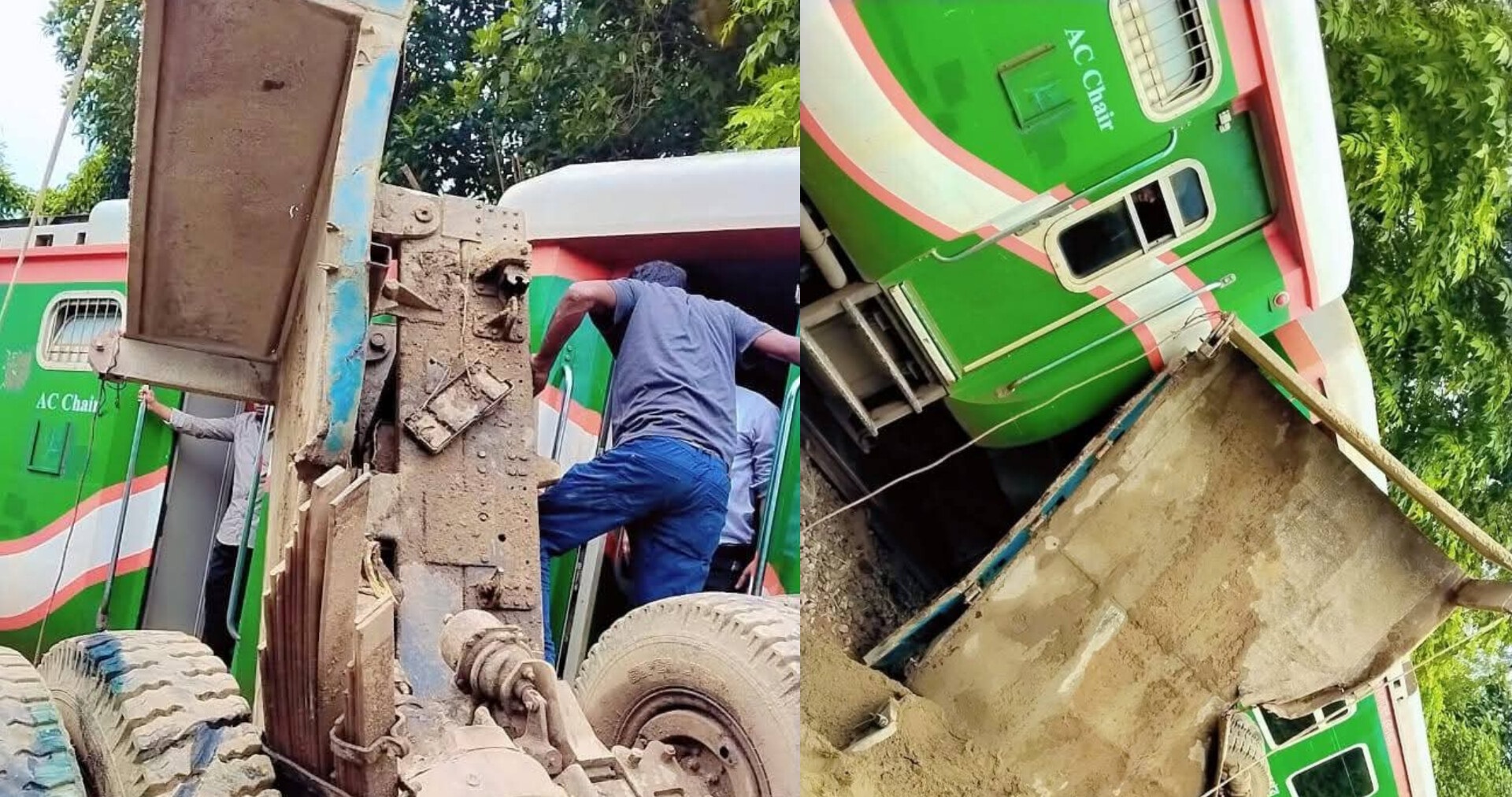 মিরসরাইয়ে ট্রেনের সঙ্গে ট্রাকের সংঘর্ষ