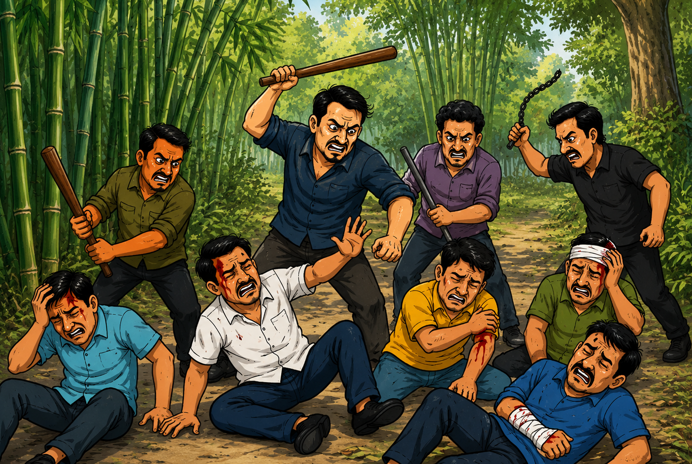 আগৈলঝাড়ায় মাদক ব্যবসায়ীর হামলায় আহত ৫