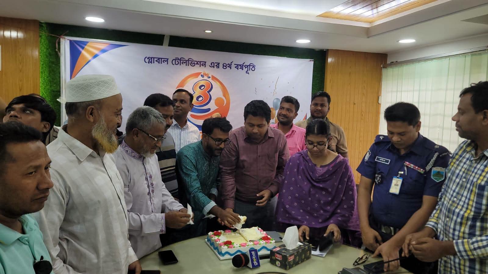 সিংড়ায় গ্লোবাল টিভির ৪র্থ বর্ষপূর্তি উদযাপন