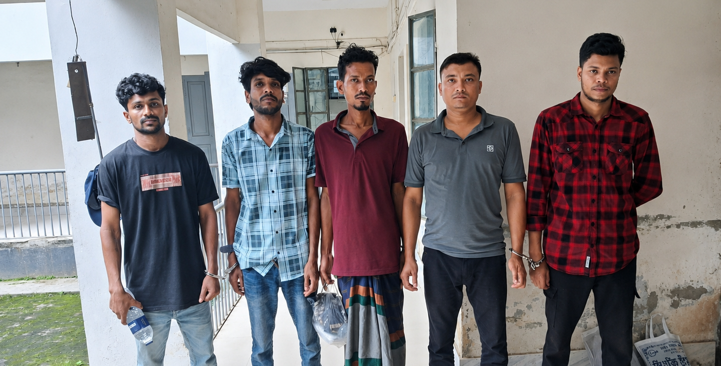 পুলিশের বিশেষ অভিযানে আগৈলঝাড়ায় মাদকসহ পাঁচজন আটক